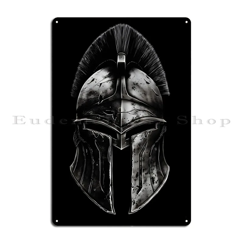 Spartan Helmet Metal Sign Custom Rusty Create Plaques Wall Decor Tin Sign Poster