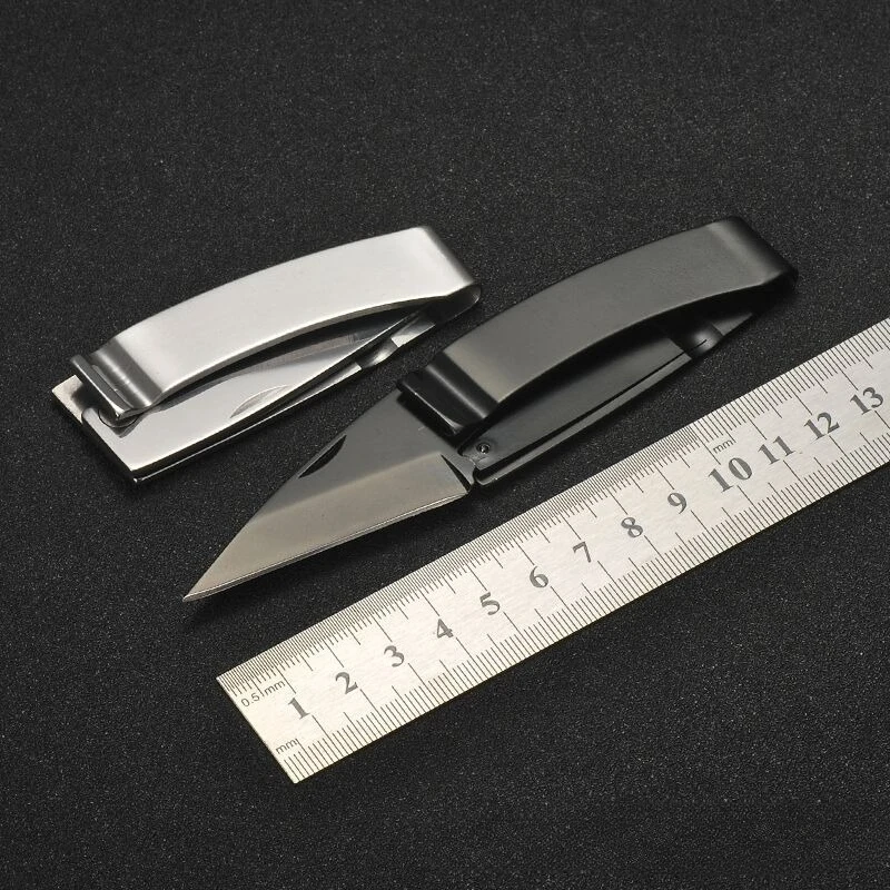 Stainless Steel Sharp Blade Folding Knife Outdoor Camping Pocket EDC Knife Multifunctional Hand Tools With Wallet Note Clip