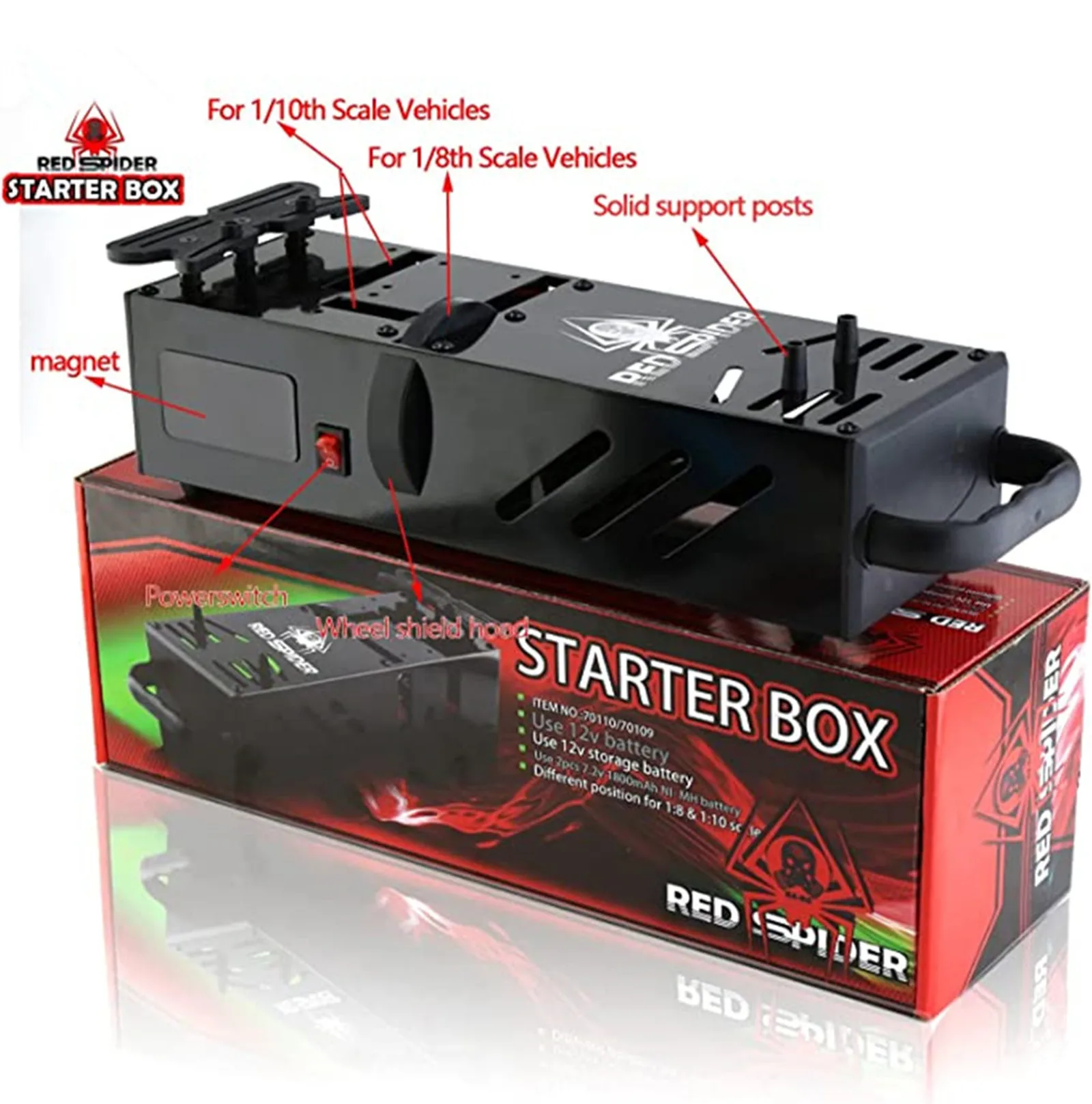 กล่องสตาร์ทมอเตอร์รถบังคับวิทยุอเนกประสงค์ 1/8 1/10 รุ่น 8IGHT 8IGHT-T ใช้ได้กับรถบักกี้ ทรัคกี้ และอะไหล่อัพเกรดสำหรับรถ Losi ขนาด 1:8 1:10
