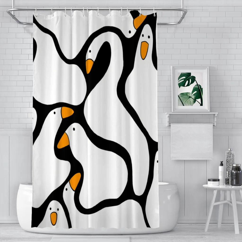 Untitled Goose Blobs Shower Curtains Waterproof Fabric FunnyBathroom Decor with Hooks Home Accessories