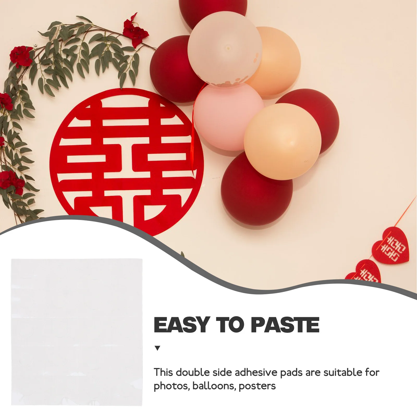 

100 Sheets Balloon Clear Double Sided Adhesive Points Strong Sticky Tape for Party Supplies Gifts Packaging Boxes Bags