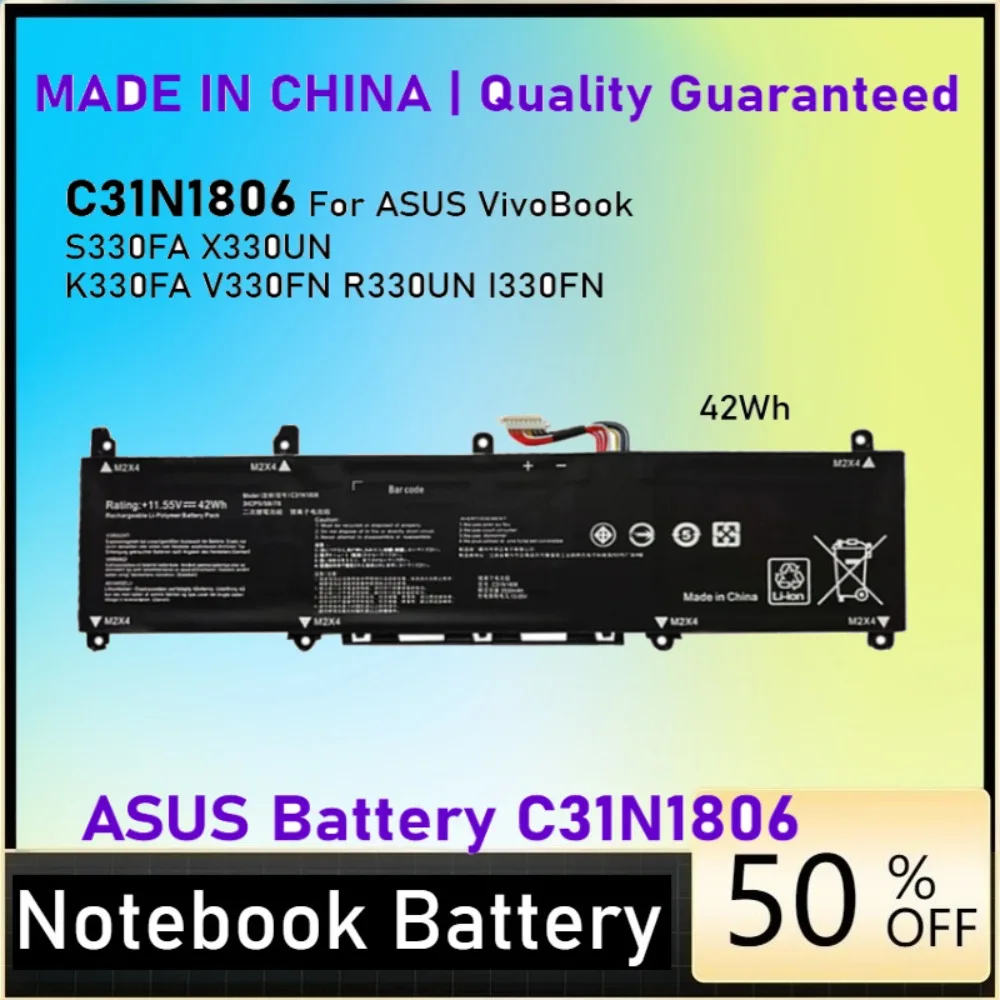 C31N1806 Laptop Battery For ASUS VivoBook S13 S330FA S330UA X330UN K330FA V330FN R330UN I330FN ADOL13F ADOL13U
