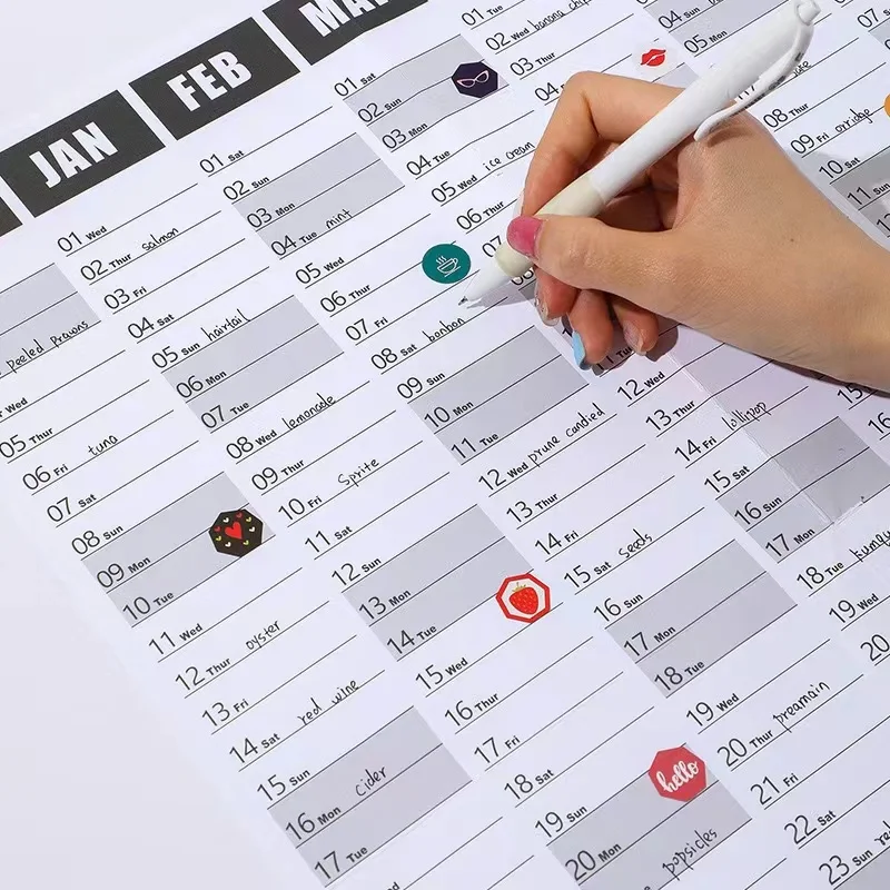 2025 Annual English Calendar Korean Desktop Wall Calendar Creative Simplicity Plan