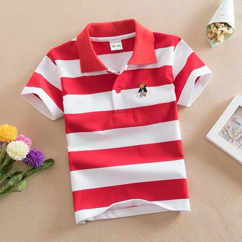 Summer Cotton T Shirt 3-14Years Kids Baby Boys T-shirt Clothes Clothing Toddler Infant Boy Short Sleeve Polo Shirt Tees Tops