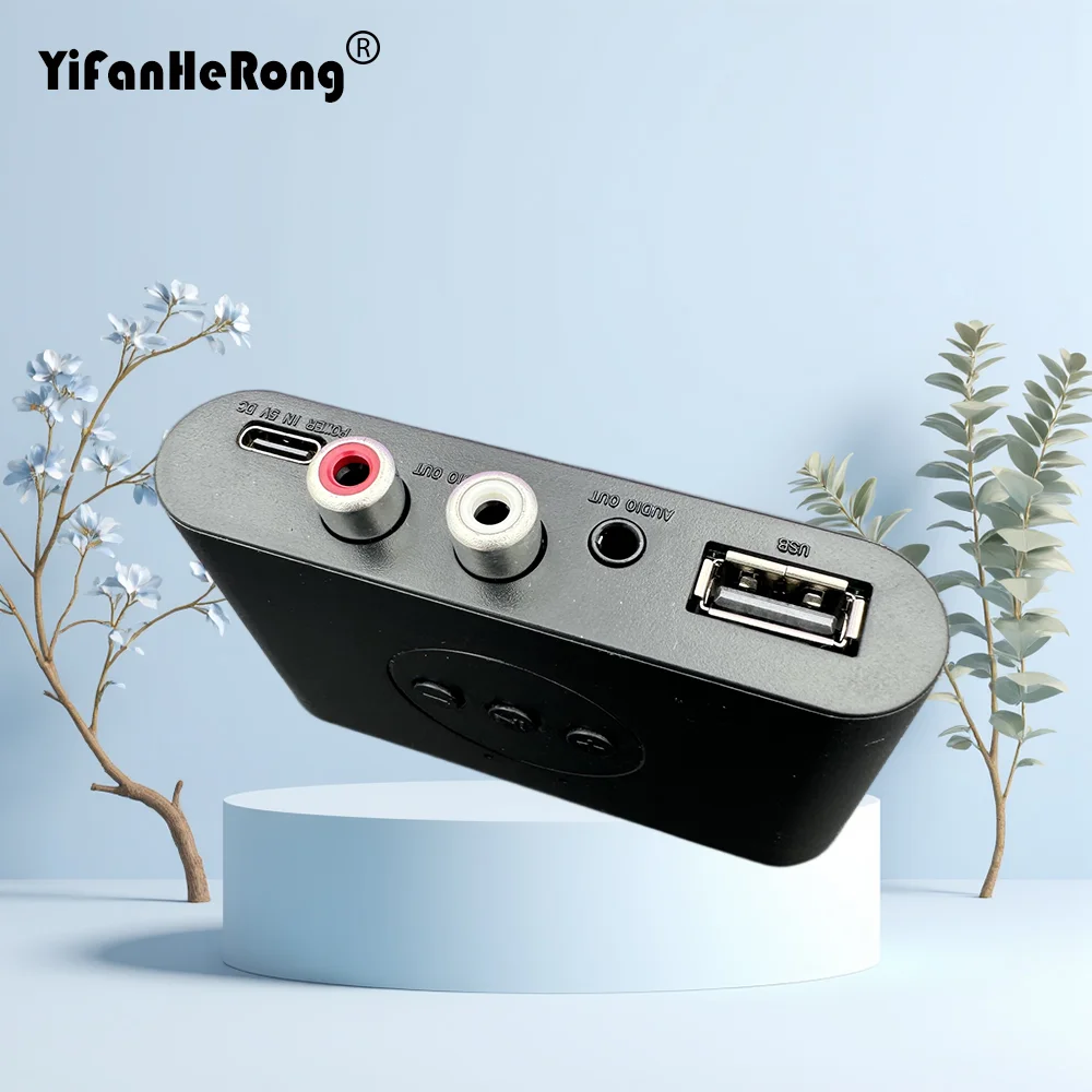 Audio-Empfänger U-Disk RCA 3,5mm AUX NFC Bluetooth-kompatibel 5.2 USB Stereo Musik Wireless Adapter Freisprechfunktion für Auto
