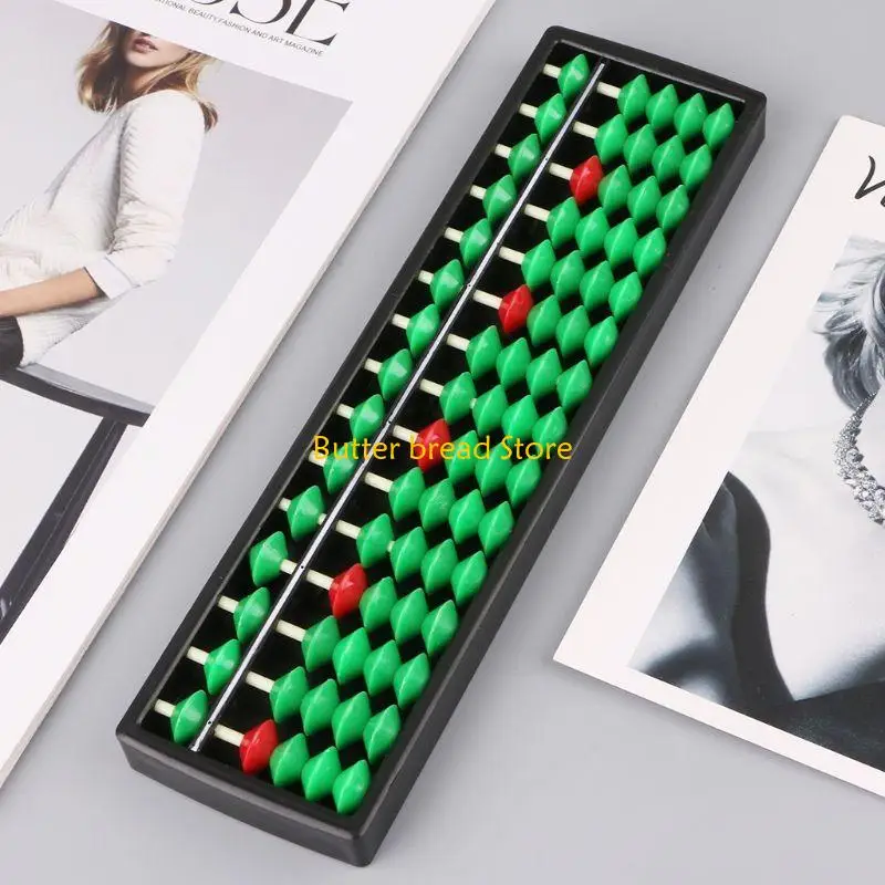 W89C Пластиковый Abacus Soroban 15 Beads Beads Column School Learning Tool для