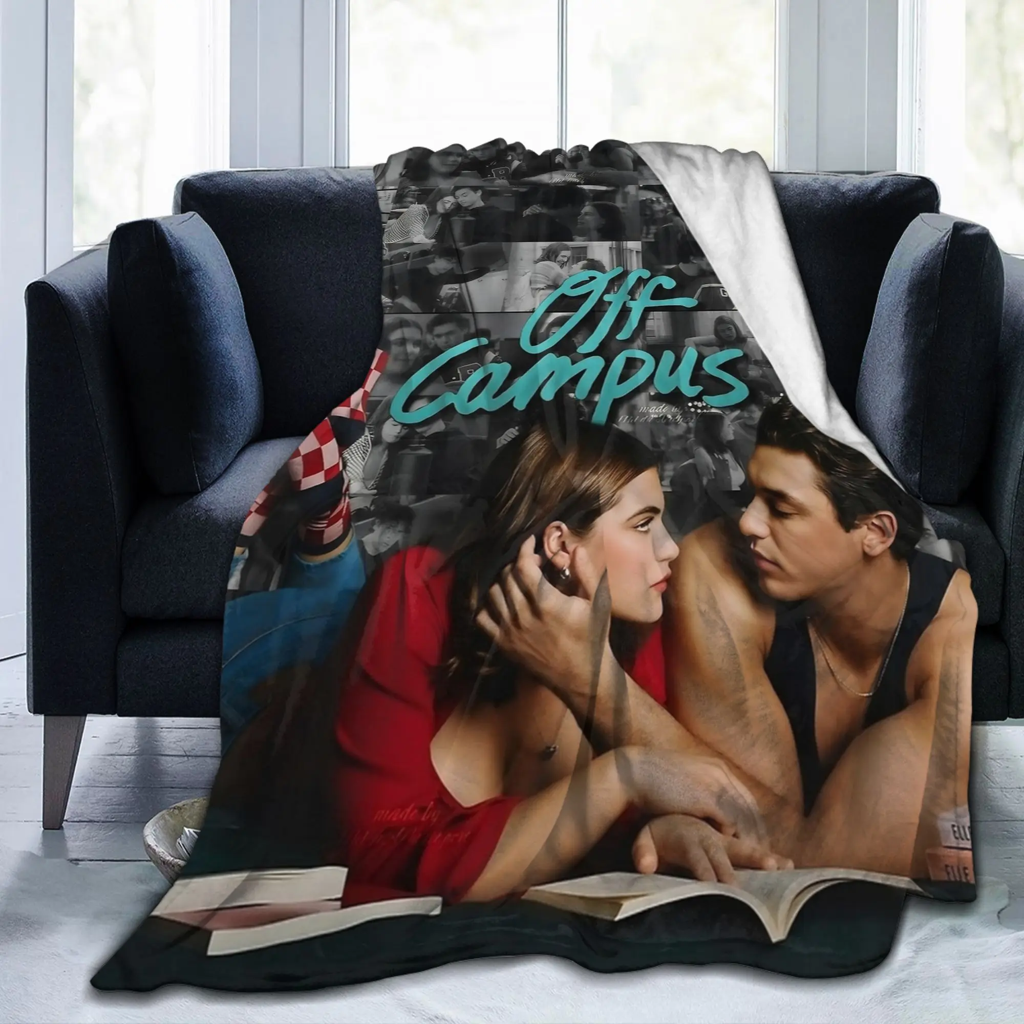 off campus Hannah and Garrett  Blanket Flannel  Warm Throw Blankets for Bedroom Sofa Bed Rug