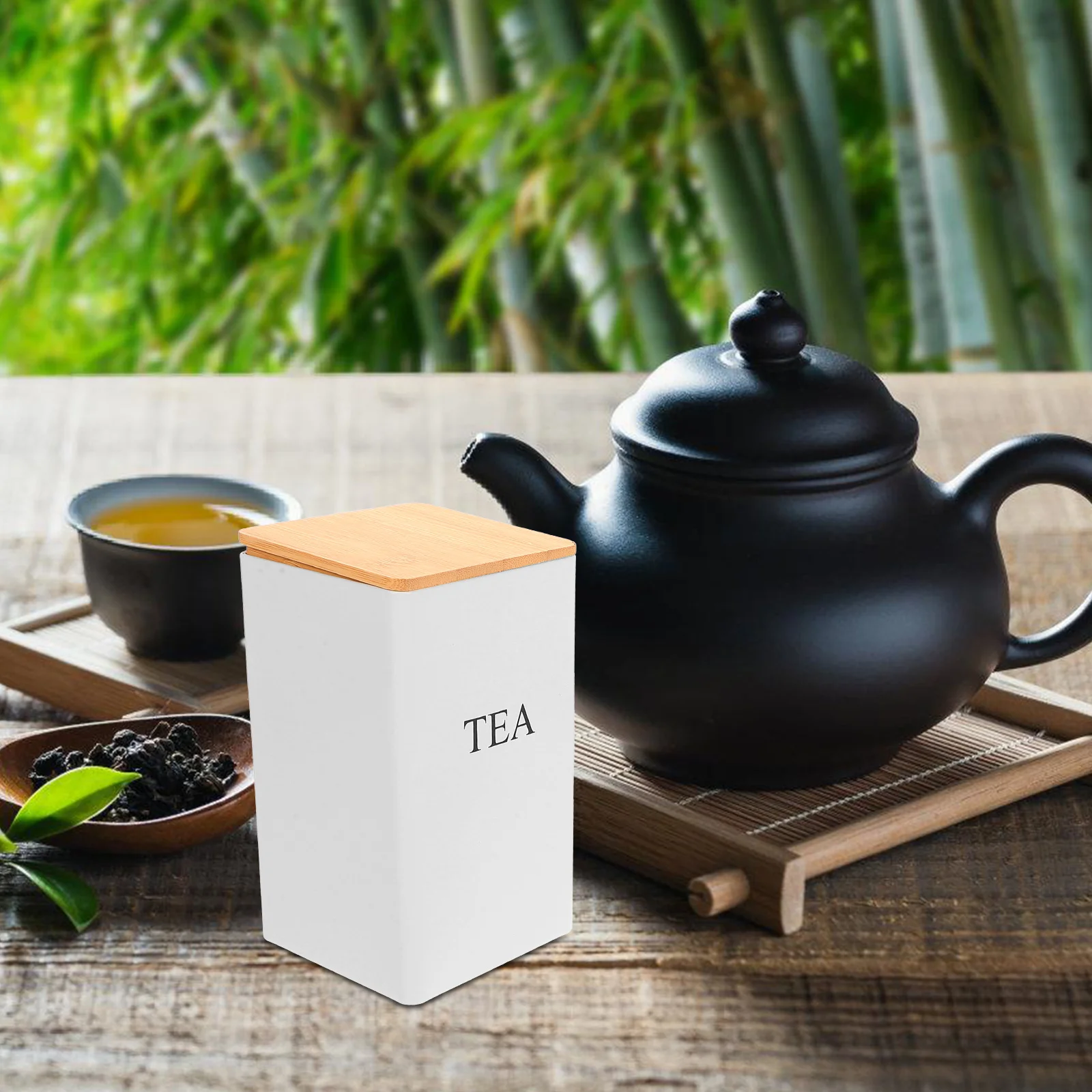 

3 Pcs Tea Pot Sugar Bowl Combination Airtight Sealed Beans Storage Jar Vacuum Kitchen Canisters for Countertop