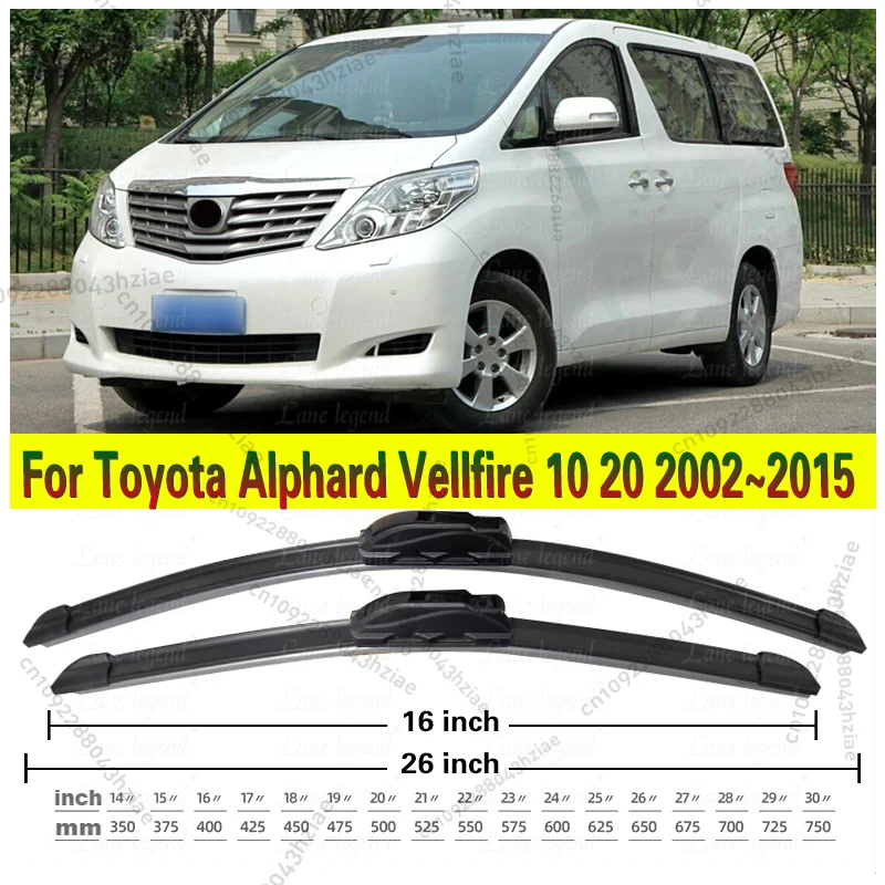 

Car Front Wiper Blade For Toyota Alphard Vellfire AH10 AH20 2002~2015 Windscreen Windshield Wipers Windows Accessories 2003 2004