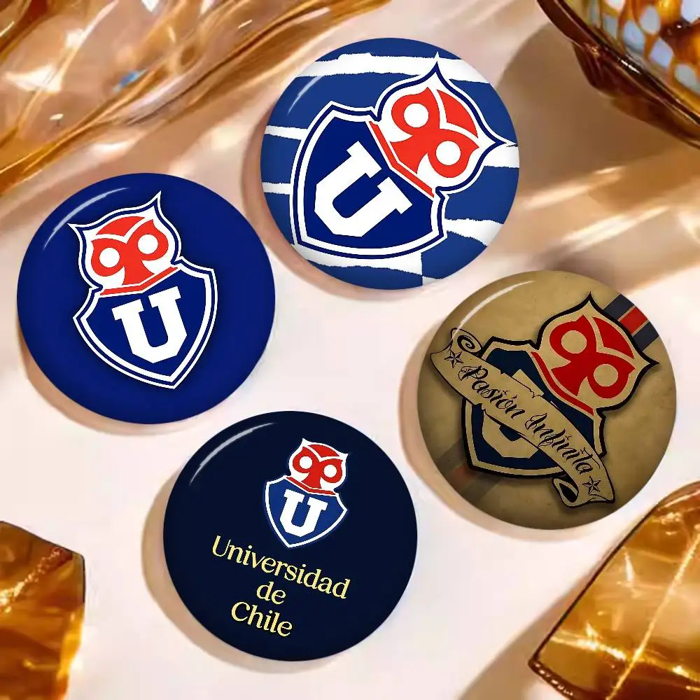 Chile U-University Logo Creative Pins Funny Faces Round Snap-in Brooch Badge Backpack Hat Accessories Jewelry Gifts