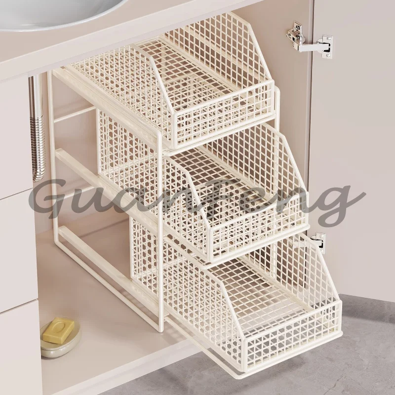 Heavy‑Duty Pull‑Out Under‑Sink Organizer with Wheels Waterproof Slide‑Out Drawer Basket