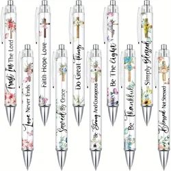 10/20/30 Pcs Christian Pens For Women Religious Ink Pens Inspirational Quotes Pens Bible Verse Ballpoint Pens Funny Office Pens