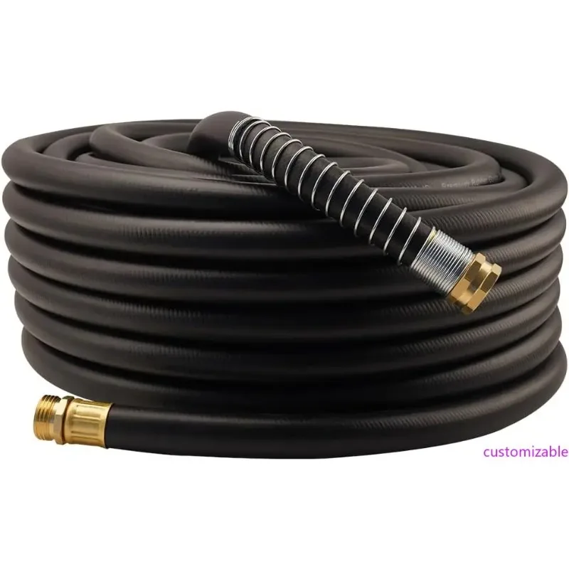 

100FT Heavy-Duty Rubber Garden Hose with 3/4 Inch Diameter, 1000PSI Burst Pressure, 300PSI Working Pressure, and Five-Layer Brai