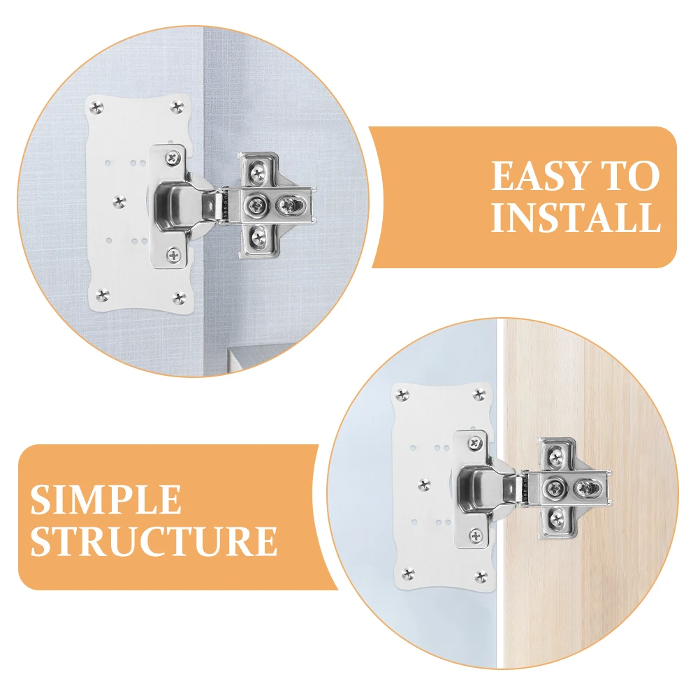 

5pcs Cabinet Hinge Repair Plates Stainless Steel Kitchen Cupboard Door Reinforcement Fixer Home Office Furniture Hardware
