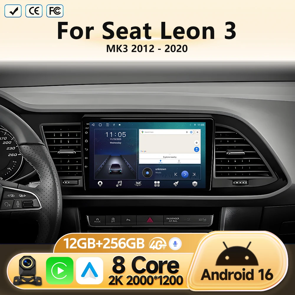 Carplay For Seat Leon 3 MK3 2012 2013 2014-2020 LHD RHD Android Car Radio Multimedia Video Player Navigation Head Unit No 2 din