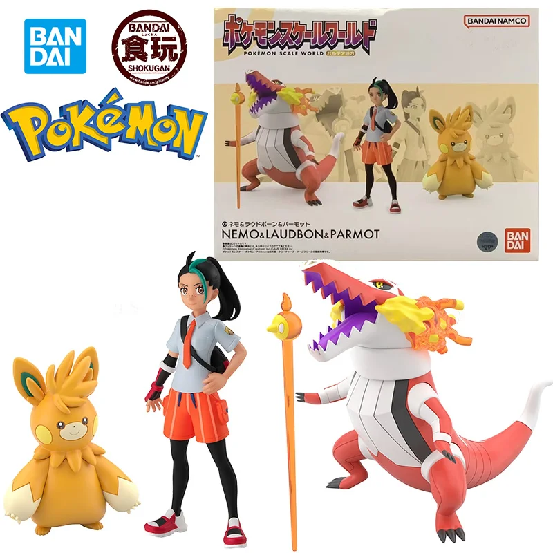 

Игрушка-Конфета Bandai, Shokugan Pokemon Scale World Nemona & Skeledirge & Pawmot, 10 см, оригинальная аниме-фигурка, модель, игрушка, подарок, коллекция