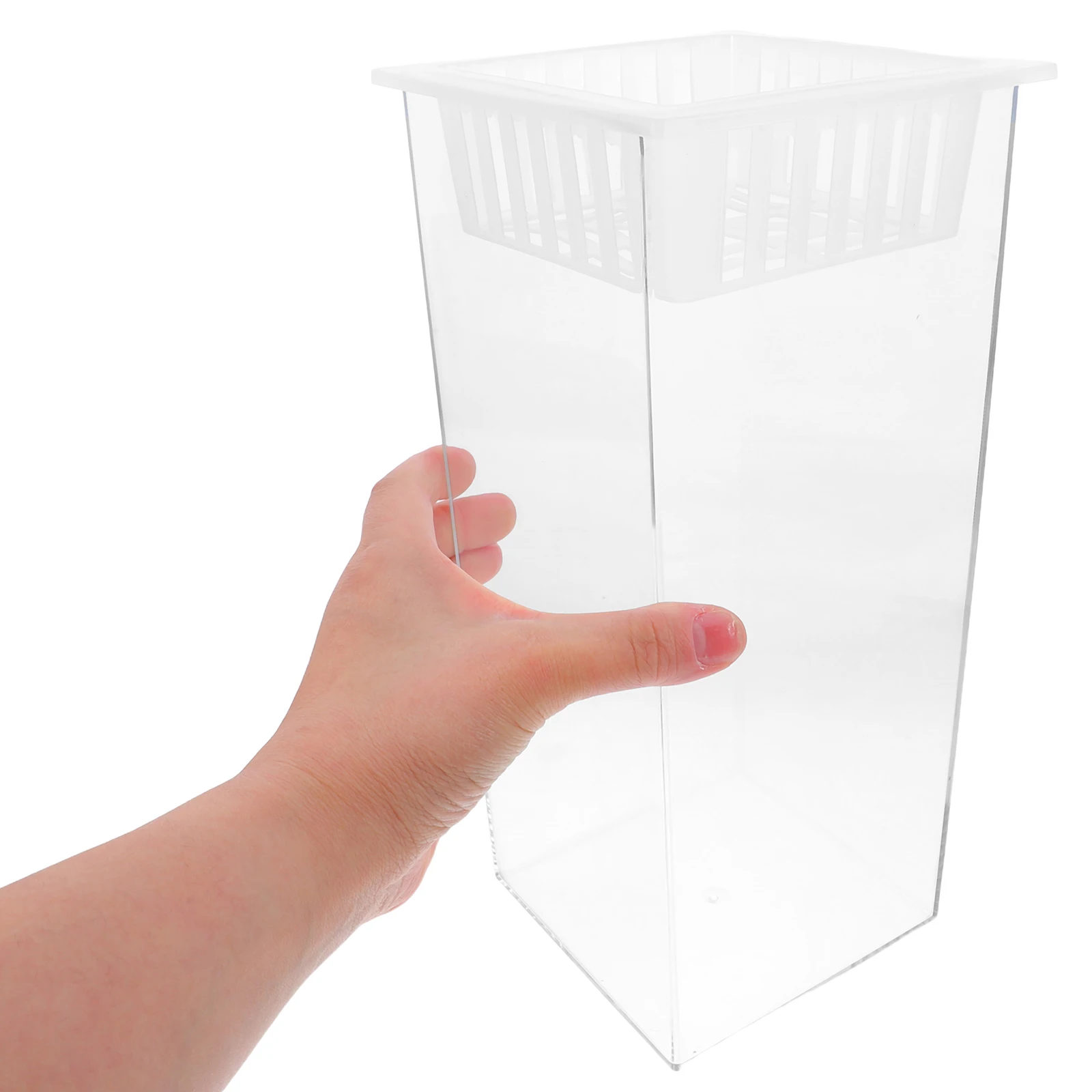 

Small Fish Tank Mini Aquarium Desk Decor Hydroponic Plants Betta Fish Water Grass Plastic Container Office Home