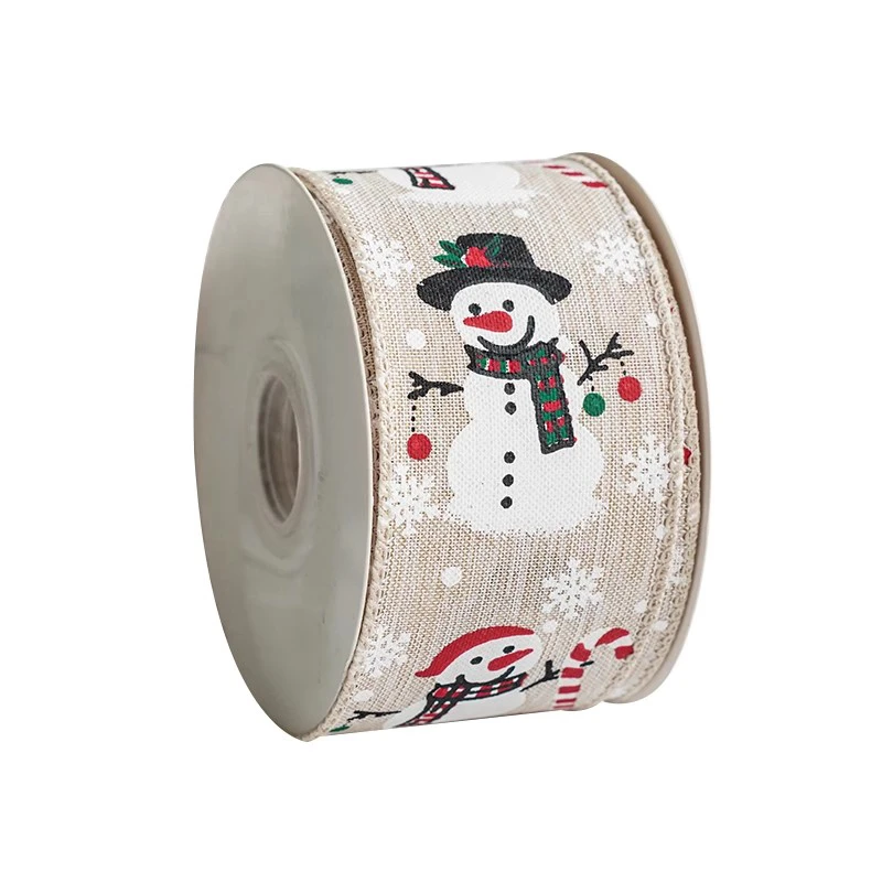 New 50mm 9 Meters Christmas Linen Decoration Ribbon Lace Christmas DIY Decoration Christmas Tree Gift Packaging Gift Box Ribbon