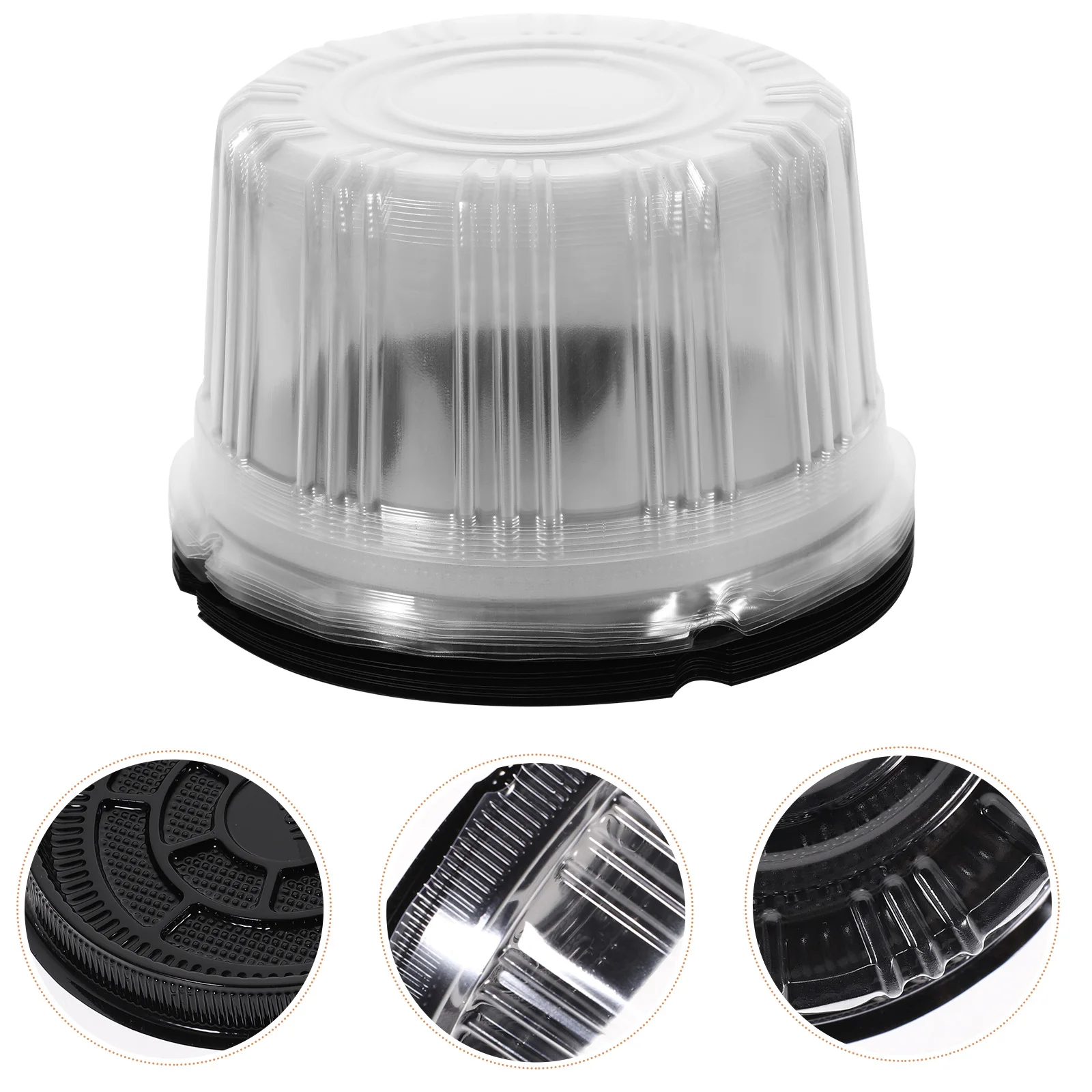 

10pcs Clear Cake Packaging Box 6Inch Plastic Container With Lid Transparent Cake Carrier For Cupcakes Birthday Party Disposable
