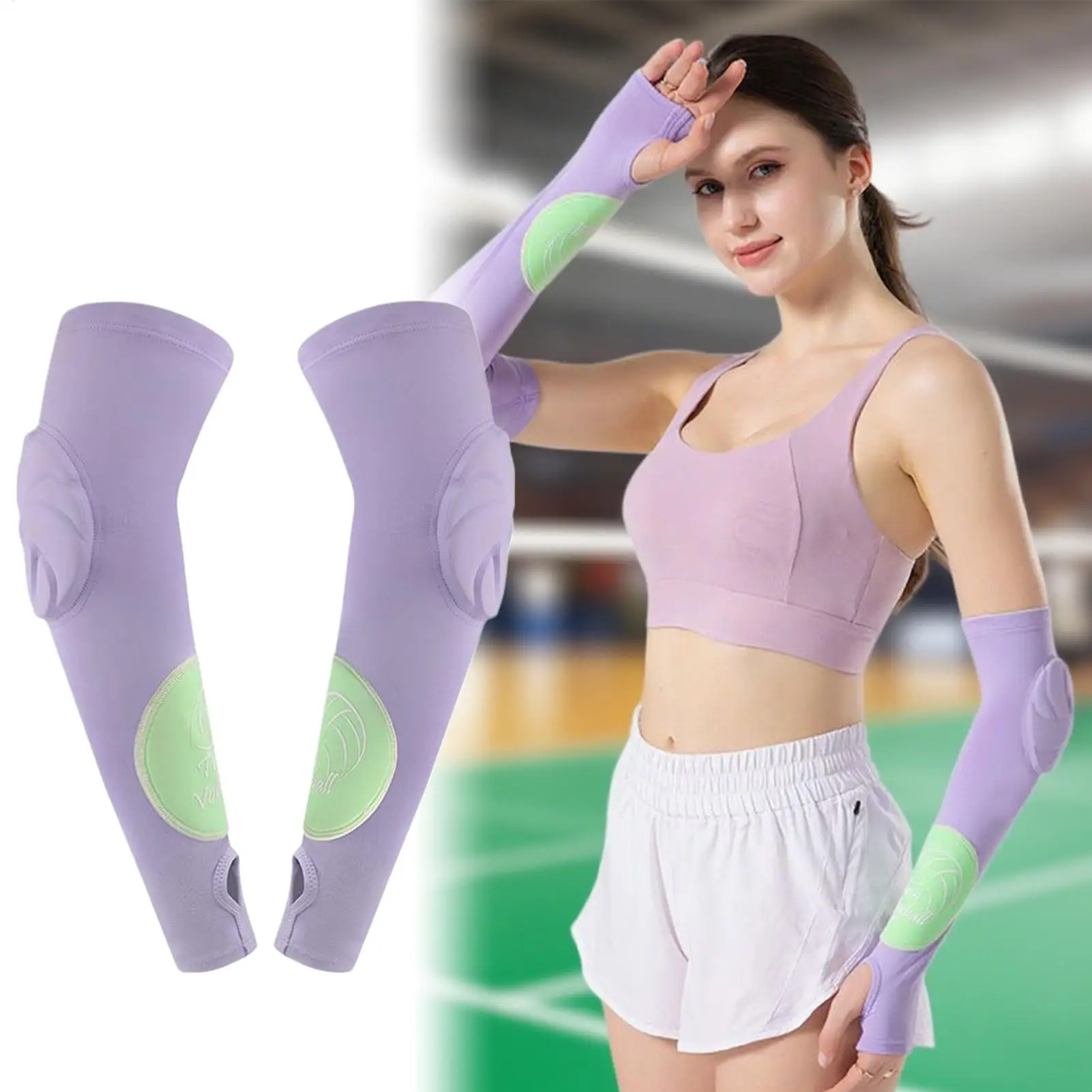 

Волейбольные рукава, 2-компонентные мягкие рукава, защита для рук с защитными подушечками и отверстием для большого пальца для подростков, взрослых, развлекательных игр, тренажерного зала