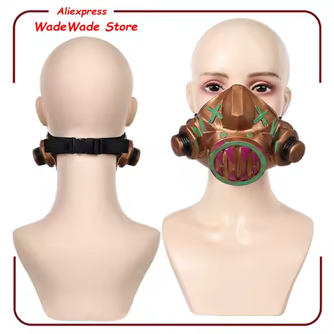 Arcane Jinx Cosplay Mask Latex Masks Game LOL Powder Helmet Masquerade Headwear Outfits Halloween Party Women Costume Props