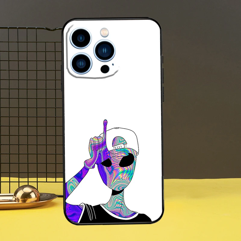 Funny Alien Phone Case For iPhone 16 15 14 13 12 11 Pro Max X XR XS Max 7 8 Plus 12 13 Mini Back Cover