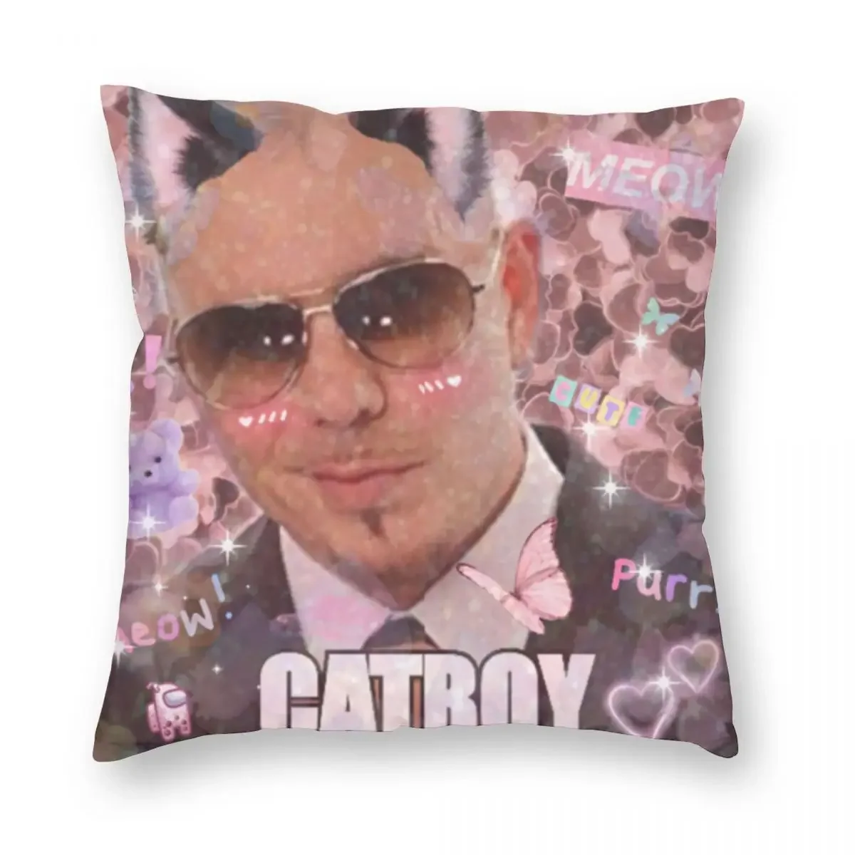 Mr. Worldwide Catboy Pillowcase Printing Polyester Cushion Cover Decoration Pitbull Pillow Case Cover Seater Zipper 45X45cm