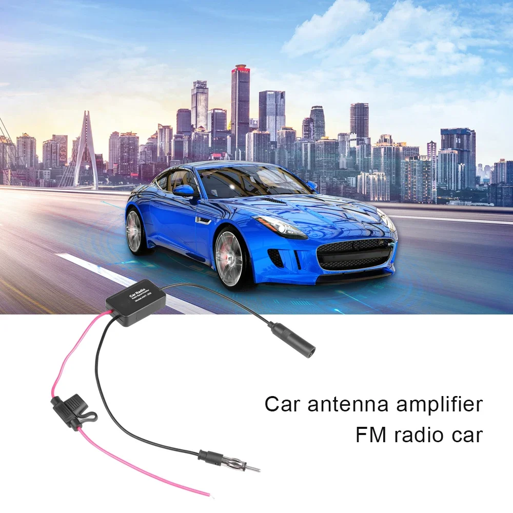 12V 車のアンテナ FM 信号アンプ抗干渉車のアンテナラジオアンプ FM ブースターアンプ 80-108MHz マリンボート自動車用