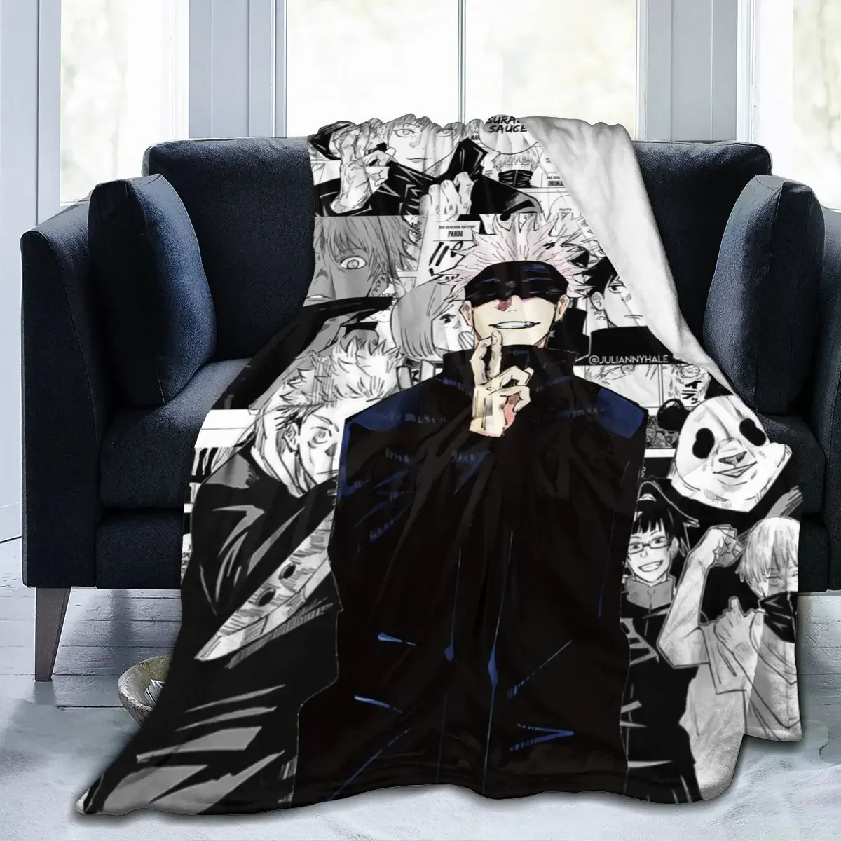 

Всесезонное флисовое одеяло в стиле аниме дзюдзюцу кайсен, ультрамягкое фланелевое одеяло с цифровым принтом, пушистый флис премиум-класса из микрофибры