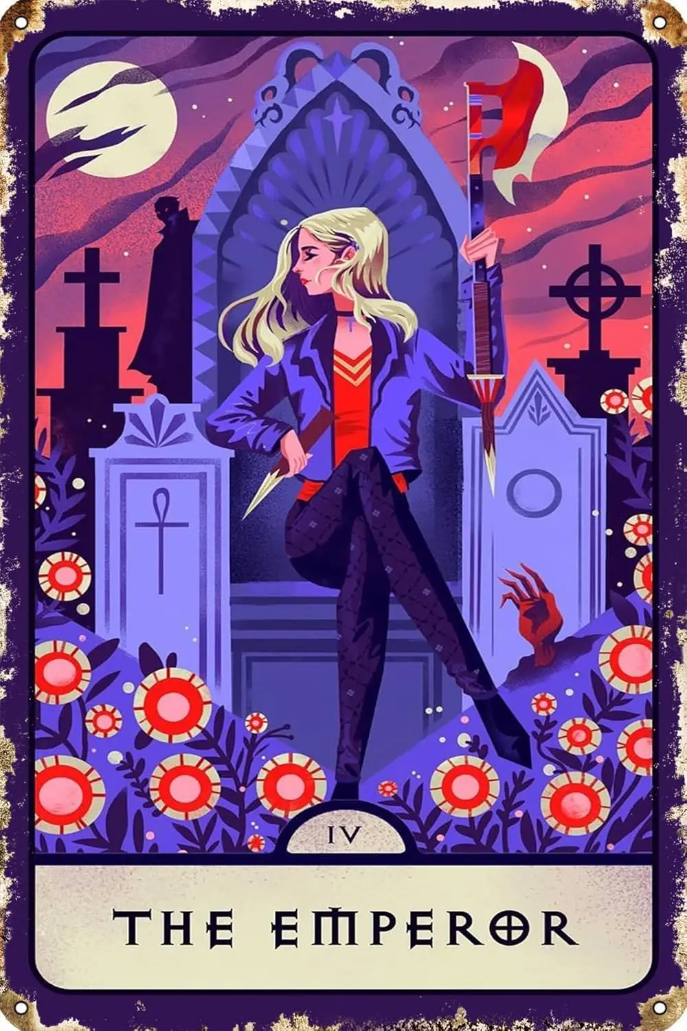 Buffy The Tarot Deck Poster Retro Metal Tin Sign Home Cafe Bar Man Cave Wall Decor 8x12 Inch sign sign sign