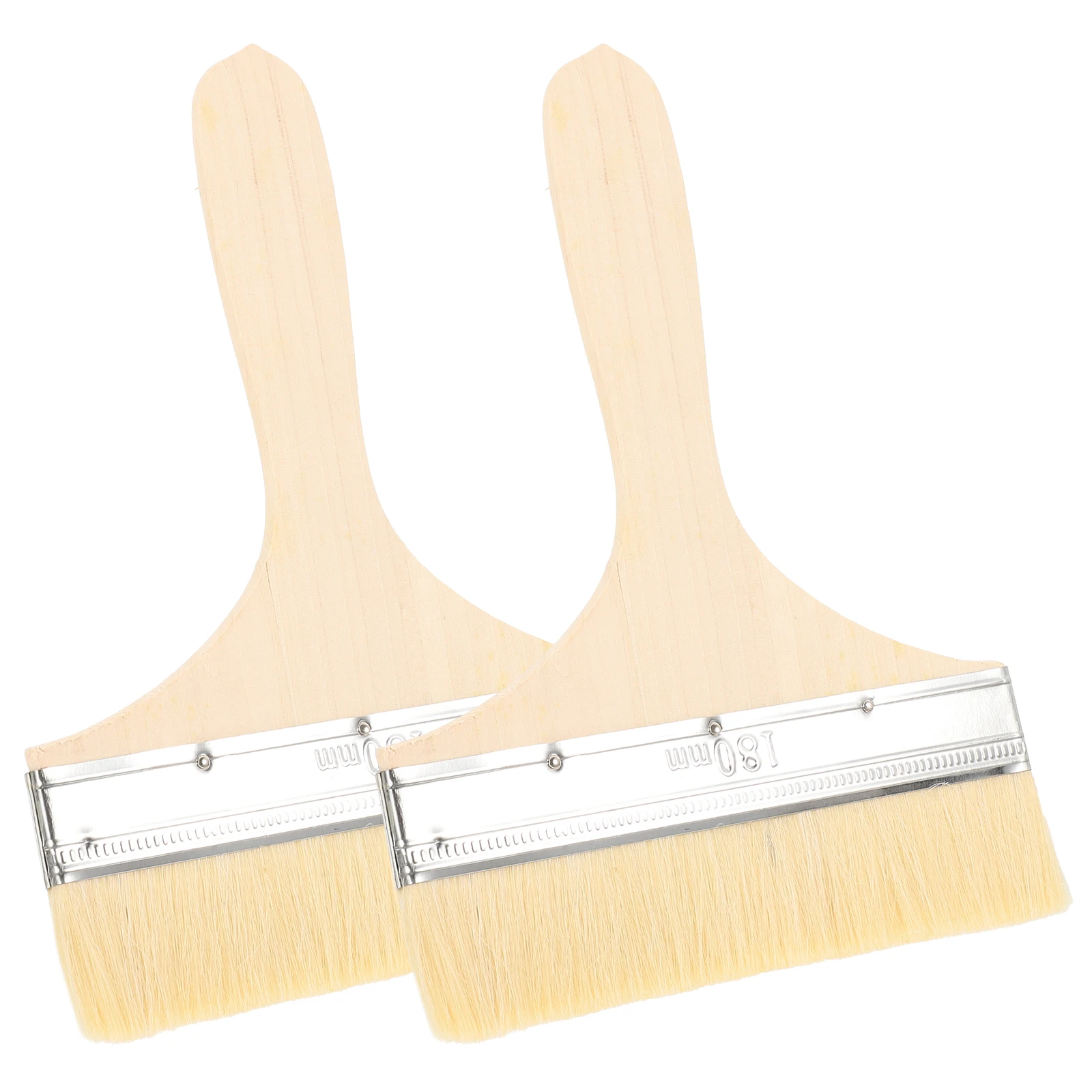 

2pcs Long Wool Comfortable Solid Wood Watercolor Brush H Paint Brush Wall Paint Tool Large Household Brushes