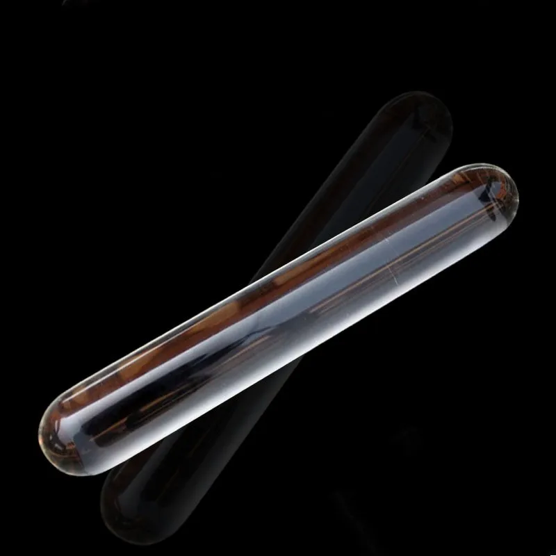 Smooth Long Anal Sex Toy of Crystal Clear Circular Column Glass Dildo Butt Plug for Couple Opening Anue Peep Vagina Erotic Shops