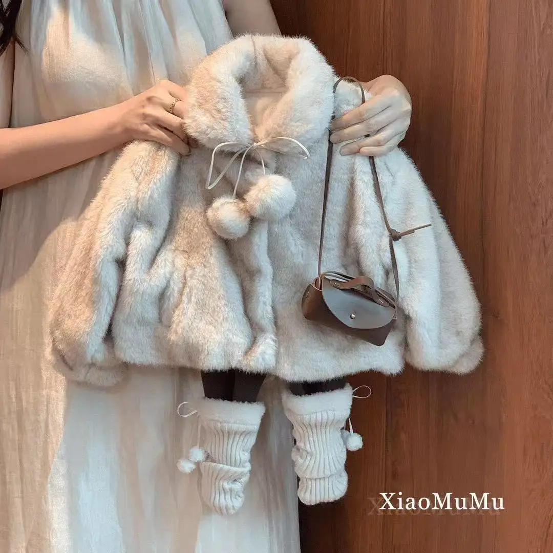 

Baby Girls' Winter Coat Kids Clothing 2026 New Children's Plush Thick Fur Jacket for Warmth 1-7 Years