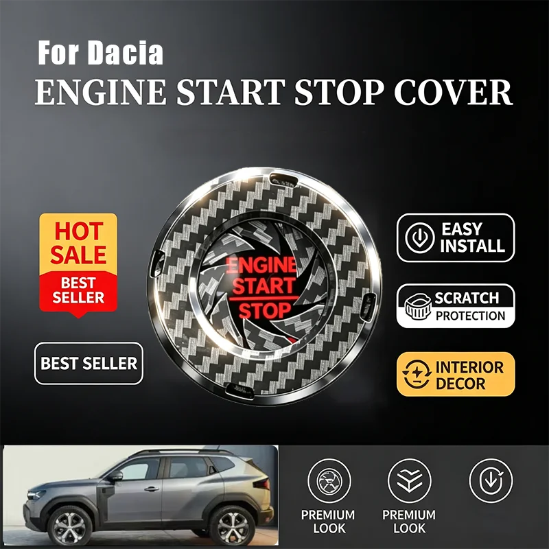 For Dacia Start Button Decorative Cover Ignition Switch Hidden Protective Cover