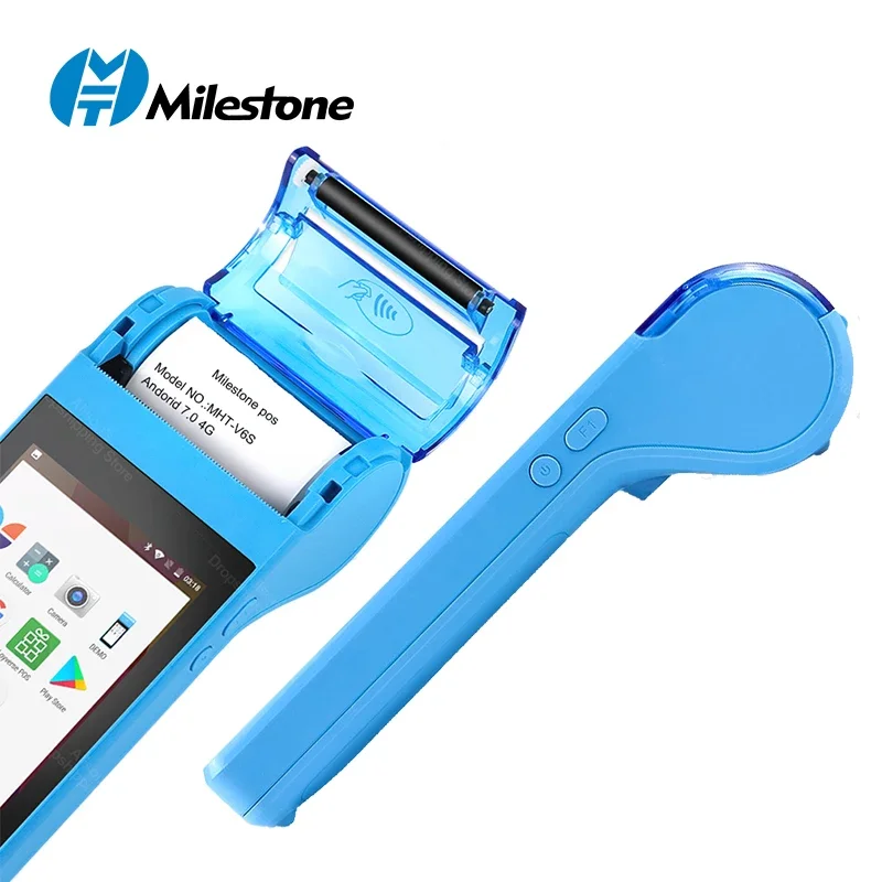 

Milestone Meihengtong MHT-V6 custom mobile machine gprs system с принтером android 10 handheld pos