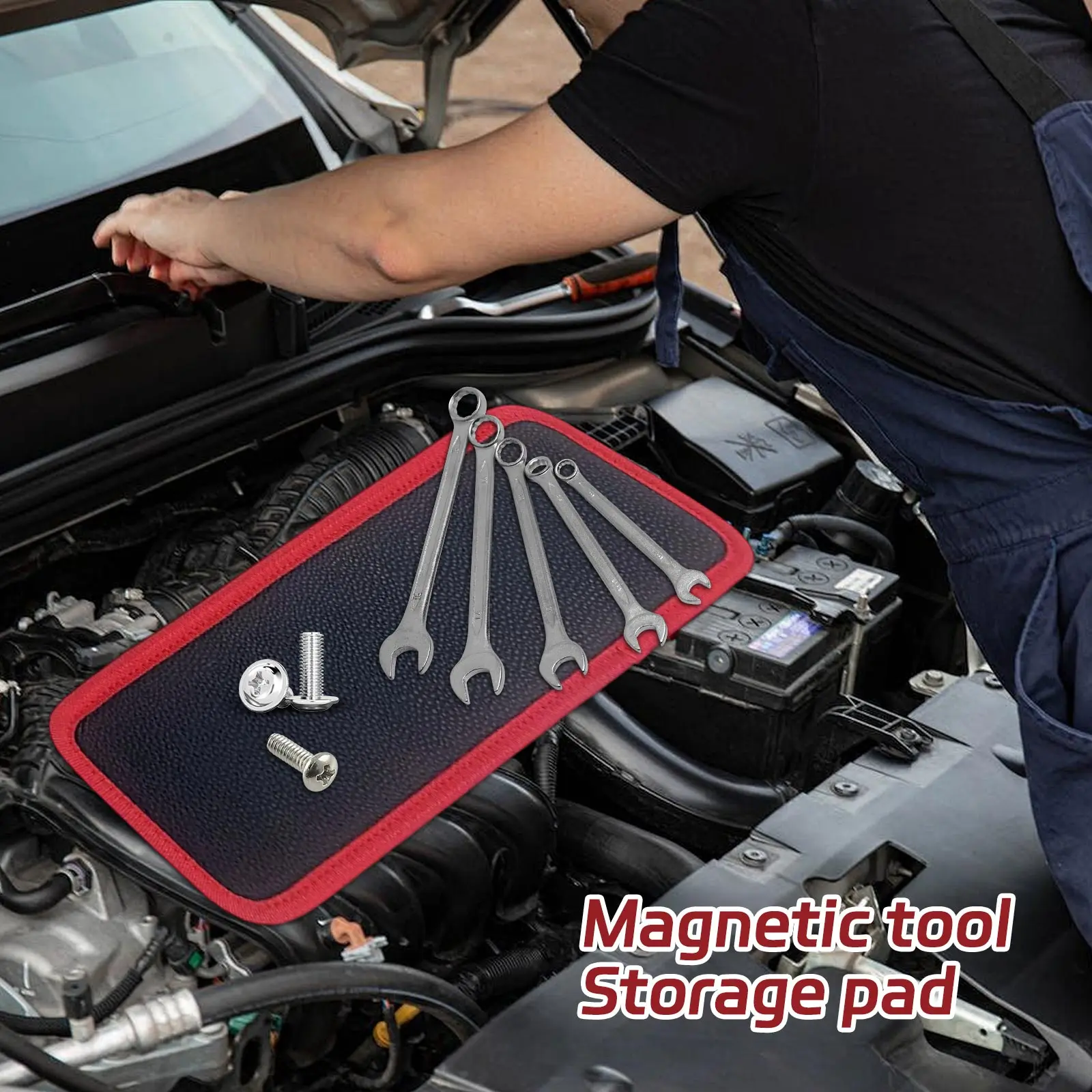 Flexible Magnetic Tool Holder Mat For Bolt Screw Wrenches Collapsible Magnetic Tool Tray And Telescoping Magnetic Pickup Tool