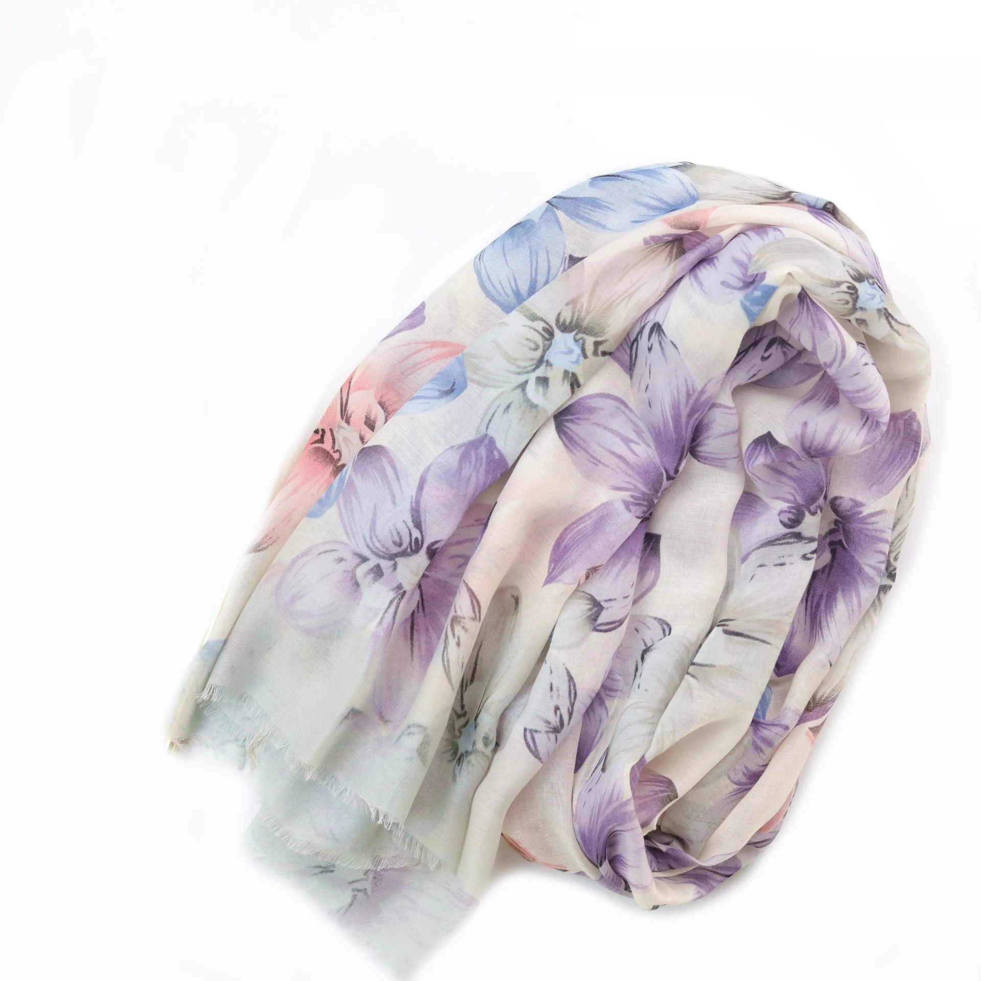 2022 Beautiful Flower Print Fringe Scarf Shawls Long Soft Floral Head Print Wrap Hijab Scarves Free Shipping