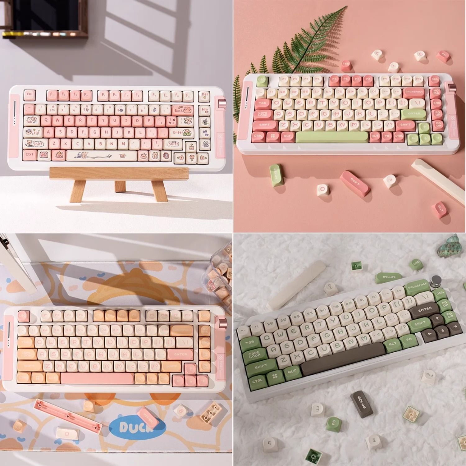 

MOA Cute Girls Keycaps PBT 130 Keys DIY Customized Heat Sublimation Keycaps Fit 60/80/87/98/104/108 Mechanical Keyboards