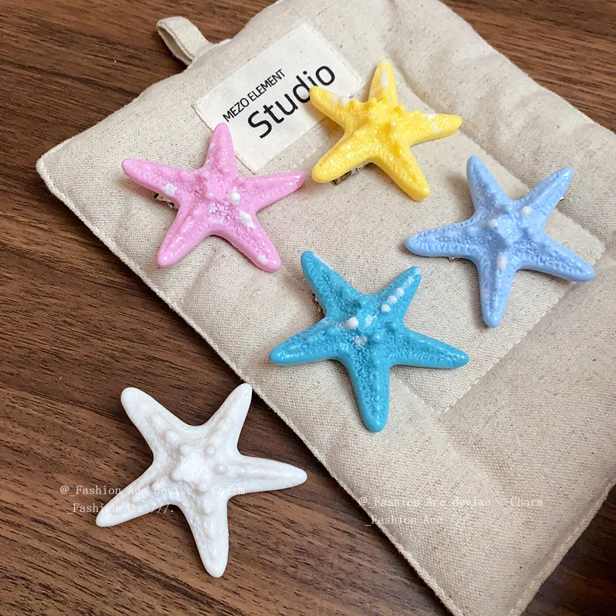 

4Pcs Seaside Vacation Style Marine Creatures Starfish Resin Decoration Charms Junk Phone Case Diy Hiarpin Storage Box Parts