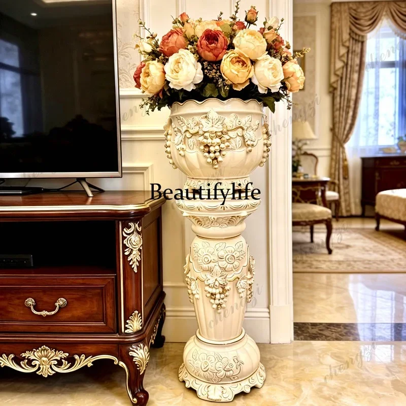 03 living room European Roman column ceramic vase ornament home decoration hotel lobby floor