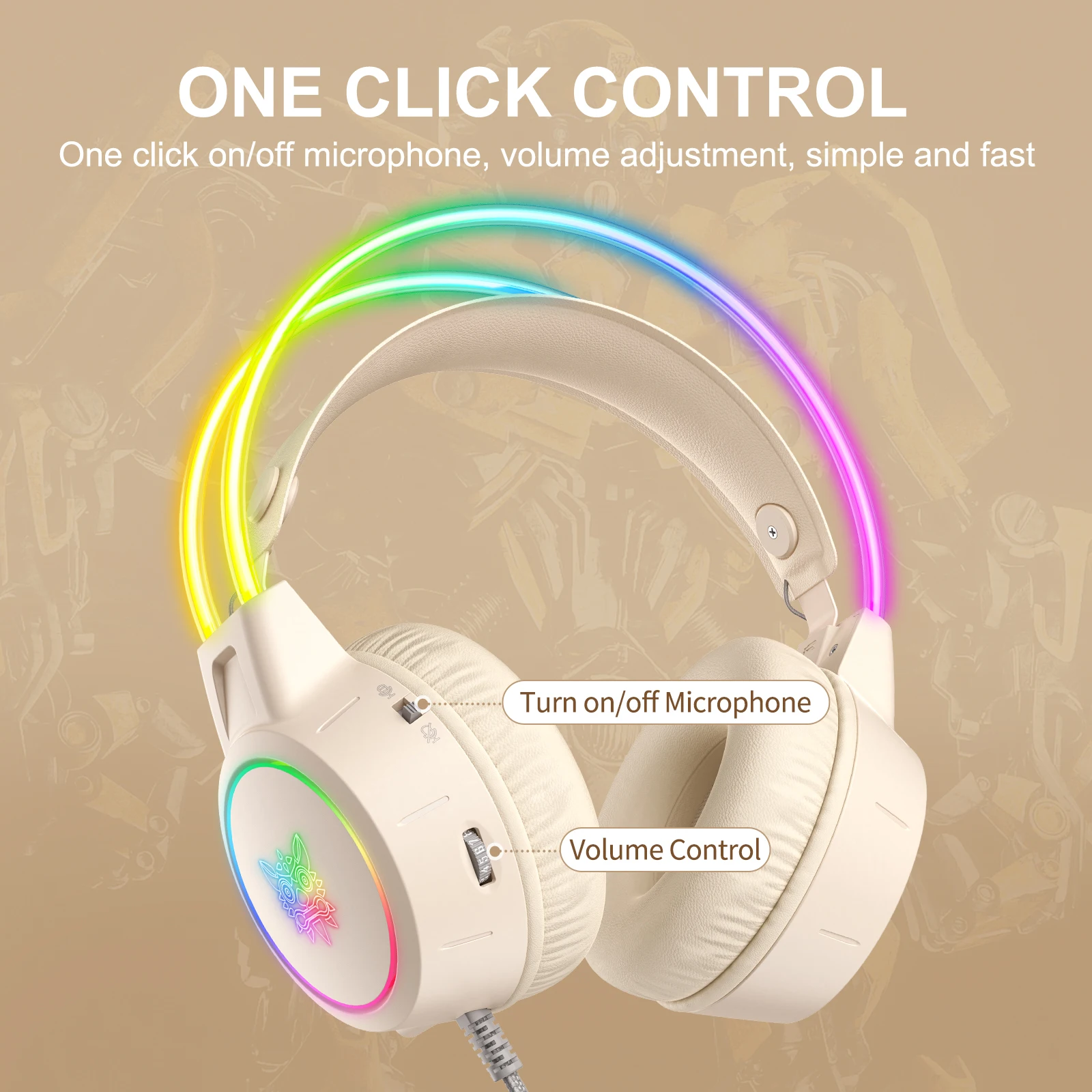 

Профессиональные наушники Onikuma X15pro, черные наушники, игровые и стерео музыкальные гарнитуры с RGB светильник