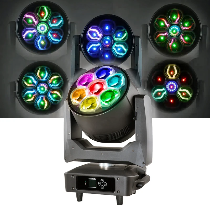 

Sunart 7*60W Magic Eyes RGBW LED Moving Head Stage Effect Lighting For DJ Disco Night Clubs Bars Parties with Zoom DMX Fixture