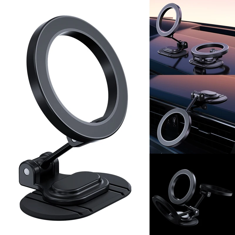 Magsafe Car Holder Cross-border Rotating Magnetic Bracket Foldable Car Phone Stand for Car Use