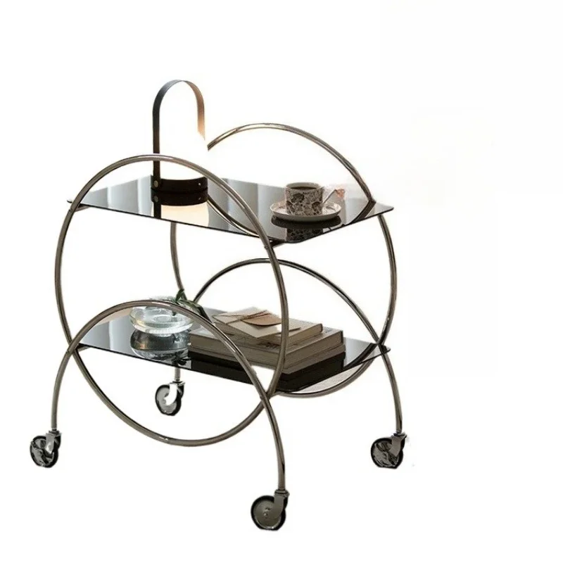 

Nordic side table removable storage rack living room trolley
