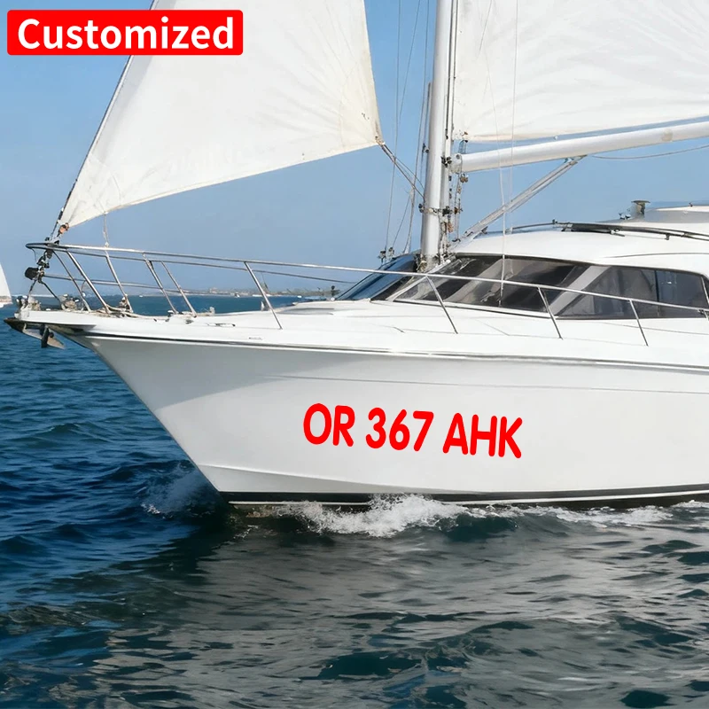 2 pz/foglio adesivi per barche personalizzati autoadesivi impermeabili per barche a vela barche a motore kayak auto decalcomanie in vinile modificate personalizzate