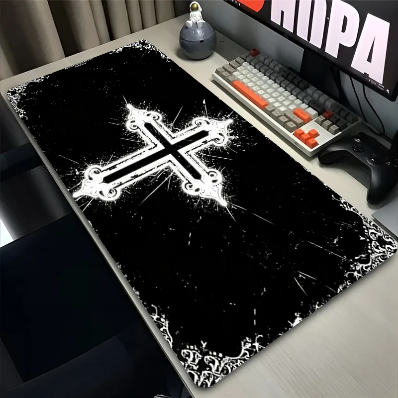 E-sports Gaming Mouse Pad Gothic style Gamer Desk Mat PC Accessories Pad Large size Black and white