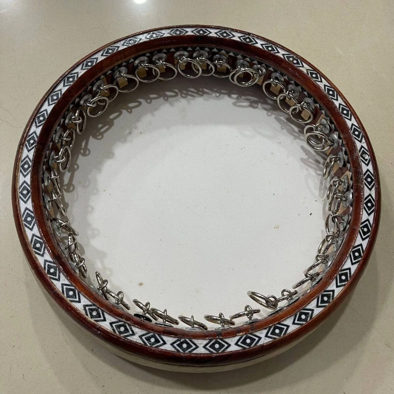 Tambourine Hand Drum - Wooden Xinjiang Tambourines Traditional Performance Tambourine