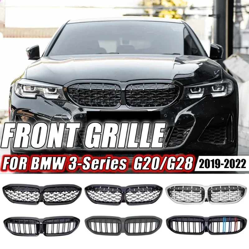 

Car Front Bumper Kidney Grille For 2019-2022 BMW 3-Series G20 G21 318i 320i 320d 330i 340i 340d M Sport Diamonds Style Grille