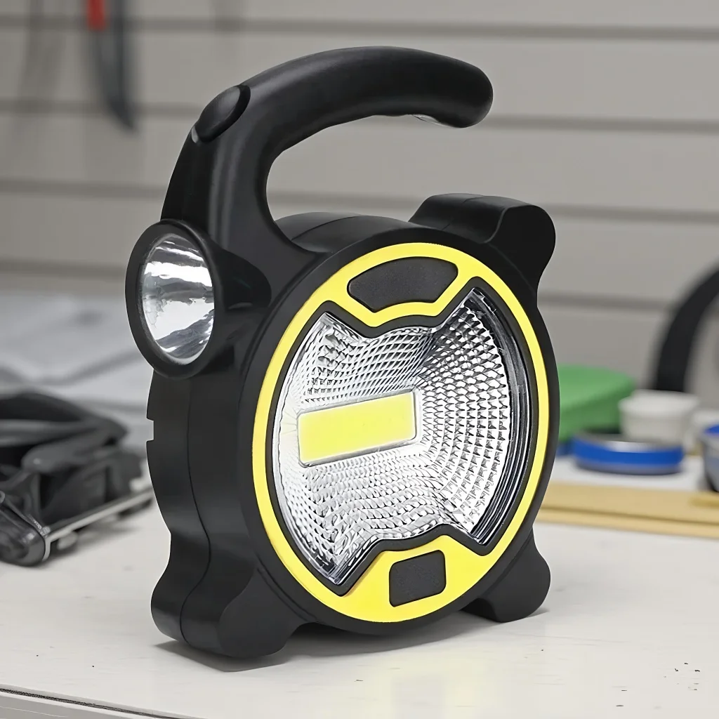 High Lumen Multi-Use COB Light, Portable Work Lantern with Adjustable Brightness for Camping and Emergencies