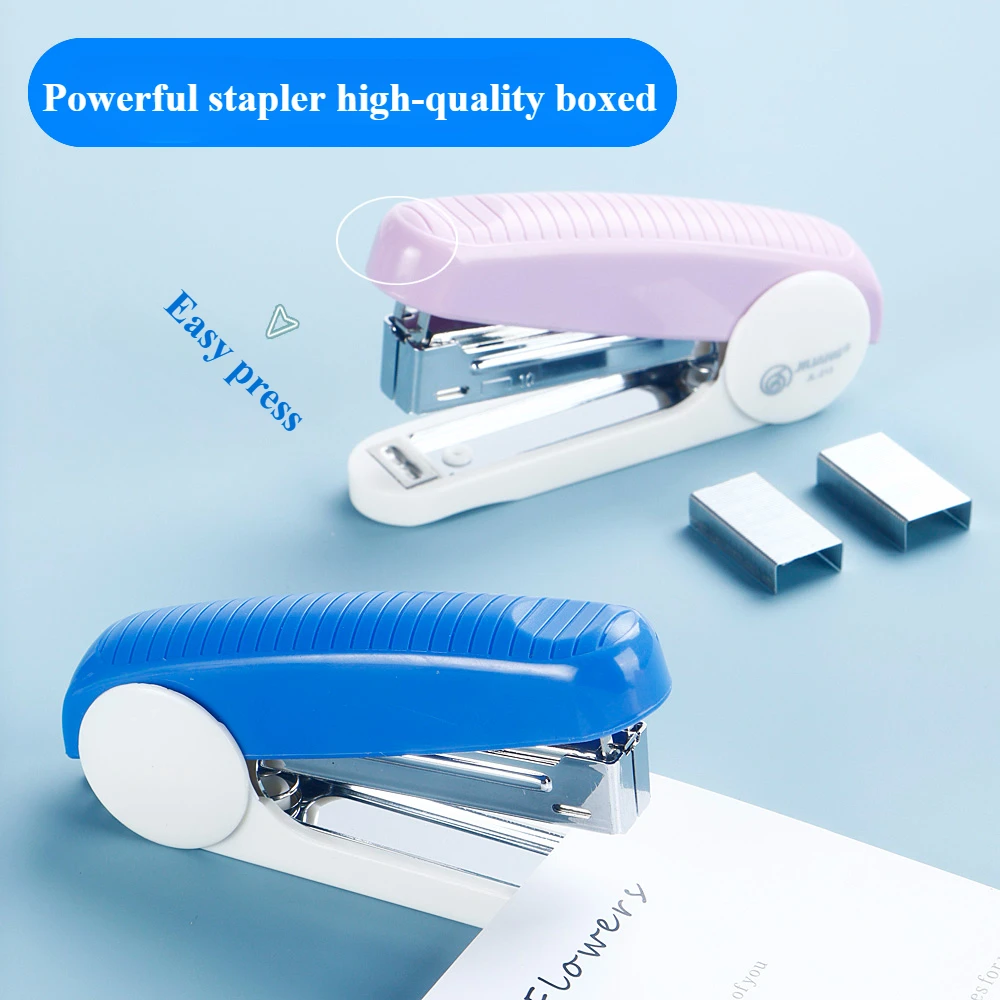 1PCS colored desktop stapler stylish cute easy to use and durable suitable for 24mm/26mm staples perfect for school